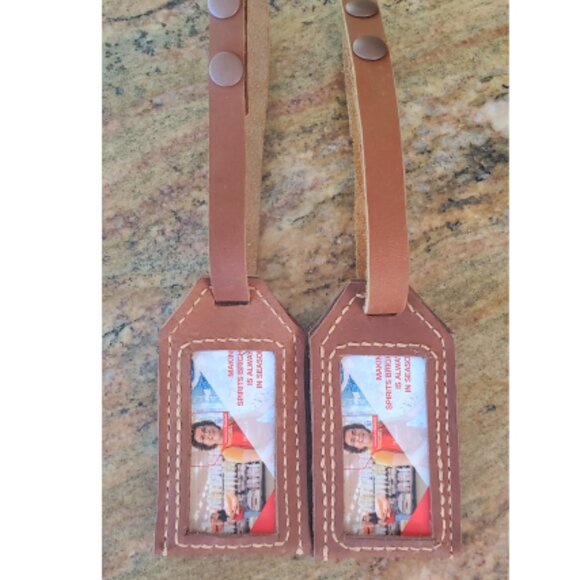 🎄🎁 3 piece Gift Set: Leather Travel Wallet + Matching Luggage Tags – $59 🎄🎁 - Picture 3 of 12